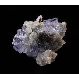 Fluorite on Quartz - La Viesca Mine M03547